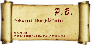 Pokorni Benjámin névjegykártya